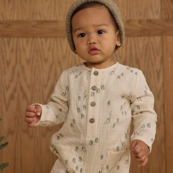 Rylee + Cru - Long Sleeve Woven Jumpsuit - Woods