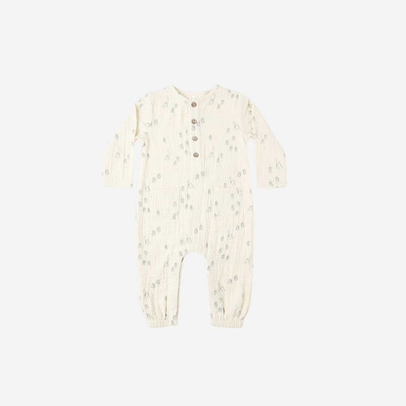 Rylee + Cru - Long Sleeve Woven Jumpsuit - Woods