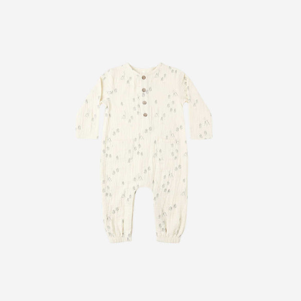 Rylee + Cru - Long Sleeve Woven Jumpsuit - Woods