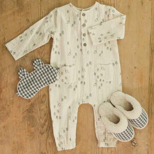 Rylee + Cru - Long Sleeve Woven Jumpsuit - Woods