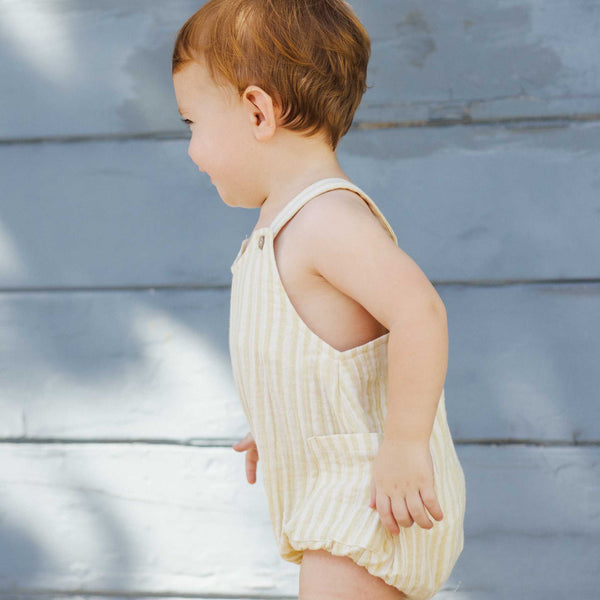 Rylee + Cru -Lou Romper - Citron Stripe