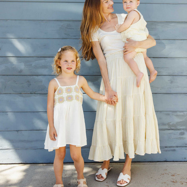 Rylee + Cru -Lou Romper - Citron Stripe