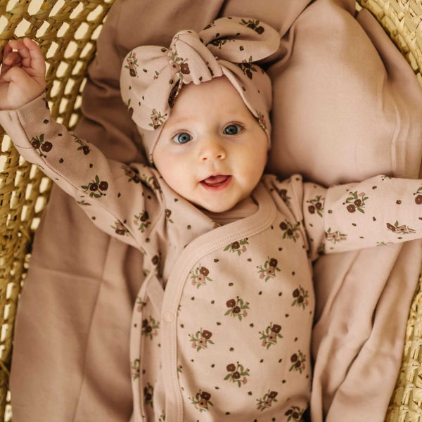 Rylee + Cru - Organic Headwrap - Rose Ditsy
