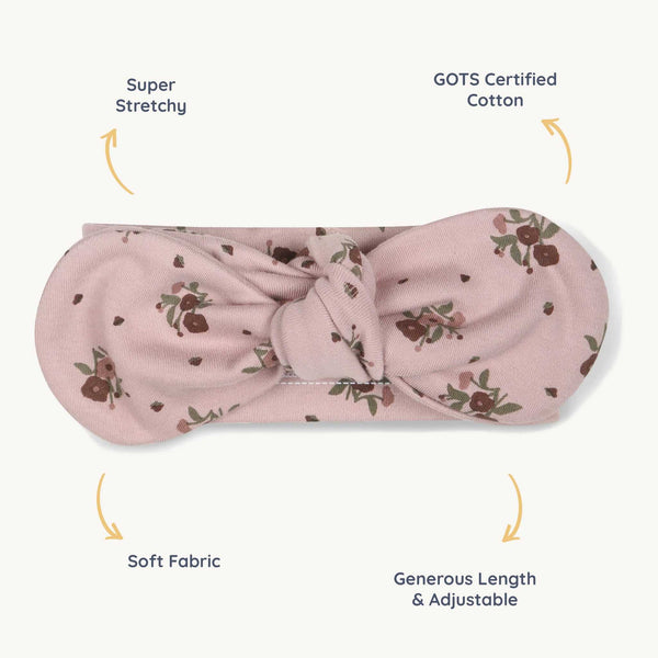 Rylee + Cru - Organic Headwrap - Rose Ditsy