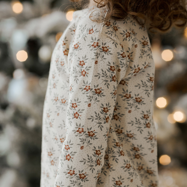 Rylee + Cru - Organic Long Sleeve Pajama Set - Holiday Floral