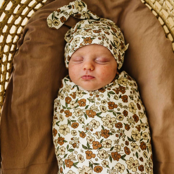 Rylee + Cru - Organic Swaddle Blanket & Hat - Daffodil