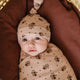 Rylee + Cru - Organic Swaddle Blanket & Hat - Rose Ditsy