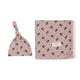 Rylee + Cru - Organic Swaddle Blanket & Hat - Rose Ditsy