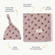 Rylee + Cru - Organic Swaddle Blanket & Hat - Rose Ditsy