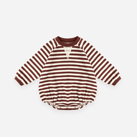 Rylee + Cru - Oversized Crew - Burgundy Stripe