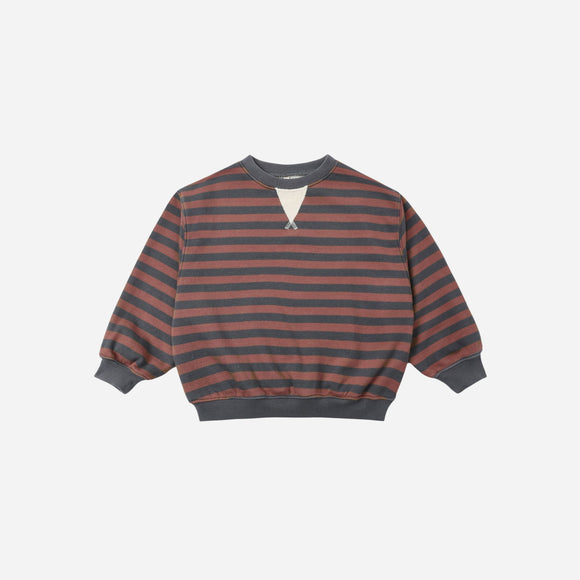 Rylee + Cru - Oversized Crew - Mulberry Stripe