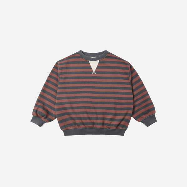 Rylee + Cru - Oversized Crew - Mulberry Stripe