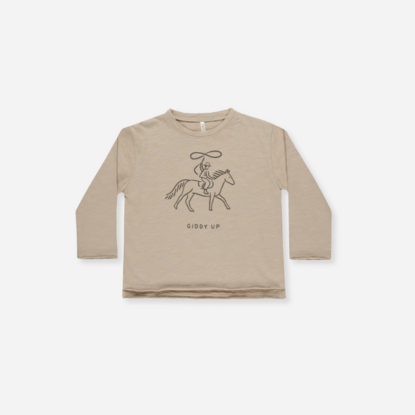 Rylee + Cru - Raw Edge Long Sleeve Tee - Giddy Up