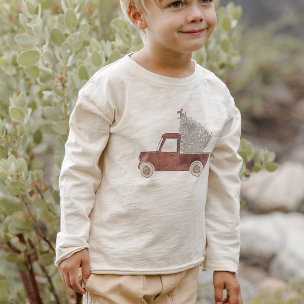 Rylee + Cru - Raw Edge Long Sleeve Tee - Truck