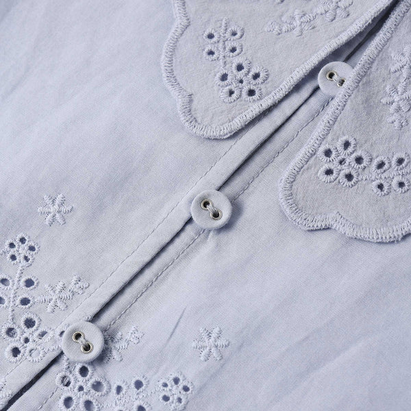 Rylee + Cru - Remi Blouse | Periwinkle Floral Eyelet