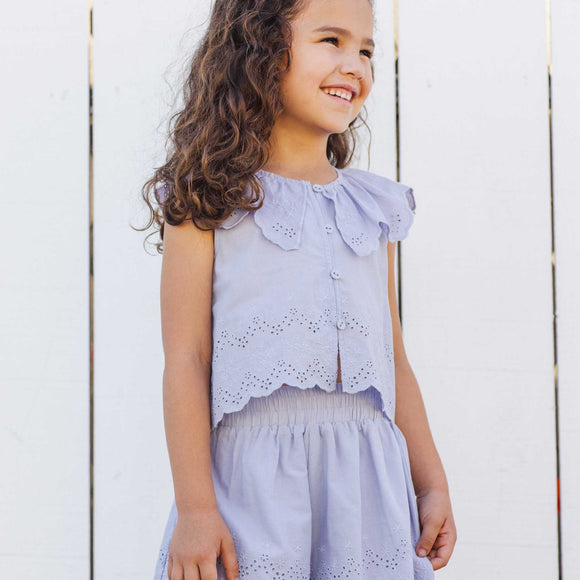 Rylee + Cru - Remi Short | Periwinkle Floral Eyelet