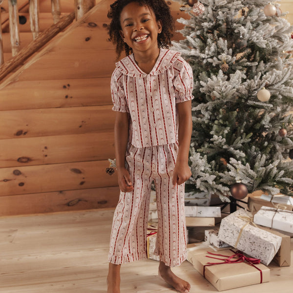 Rylee + Cru - Ruffle Pajamas - Candy Cane Lane