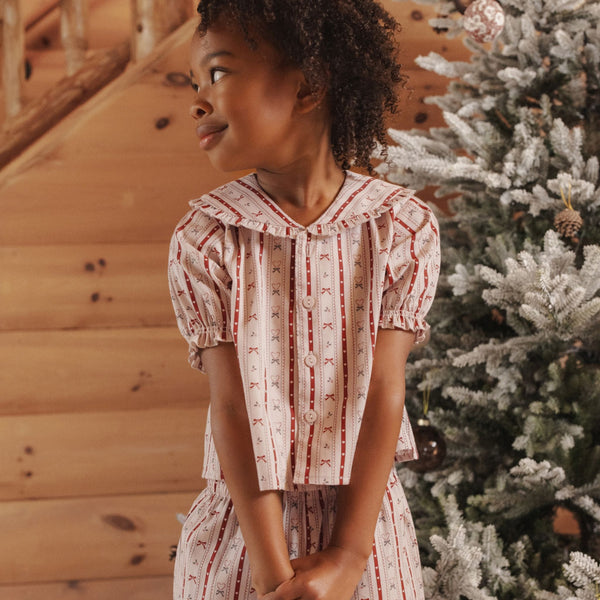 Rylee + Cru - Ruffle Pajamas - Candy Cane Lane