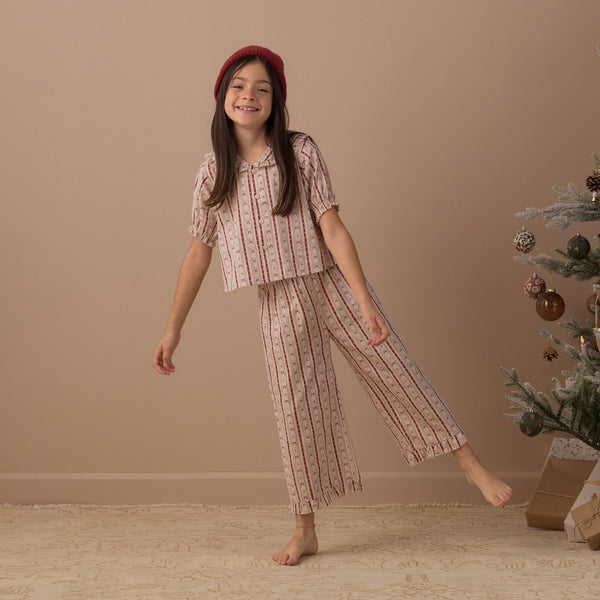 Rylee + Cru - Ruffle Pajamas - Candy Cane Lane