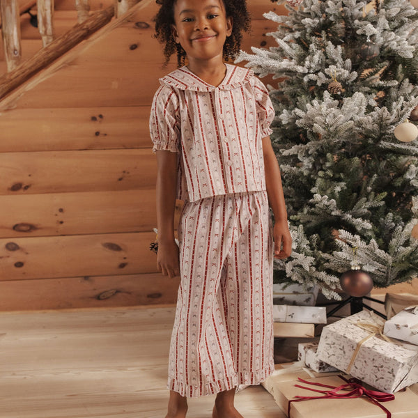 Rylee + Cru - Ruffle Pajamas - Candy Cane Lane
