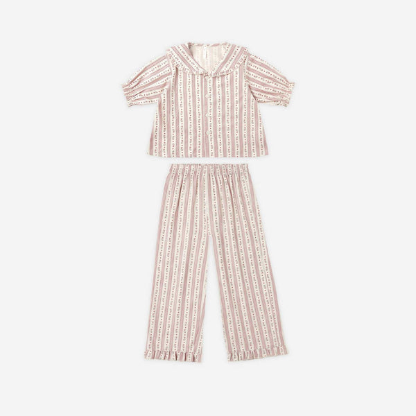 Rylee + Cru - Ruffle Pajamas - Candy Cane Stripe