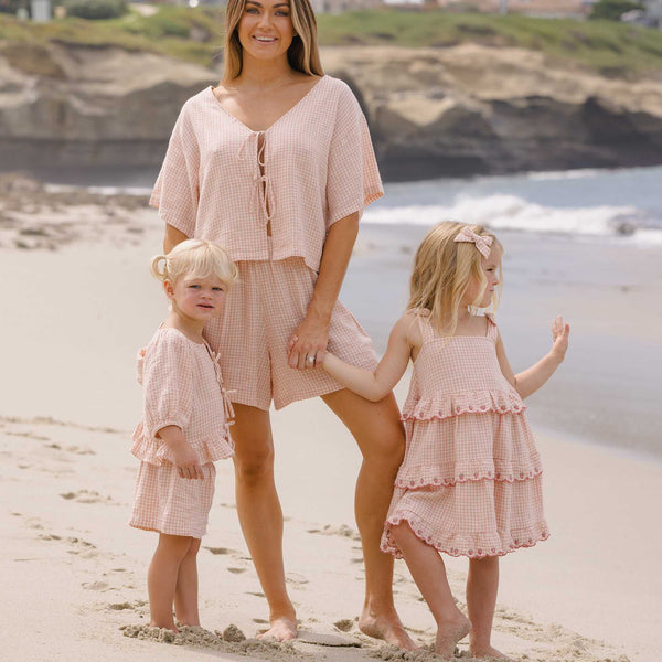Rylee + Cru - Ruffled Swing Dress - Petal Gingham