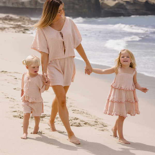 Rylee + Cru - Ruffled Swing Dress - Petal Gingham