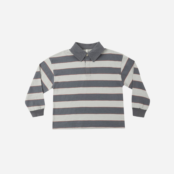 Rylee + Cru - Rugby Polo - Sage Stripe
