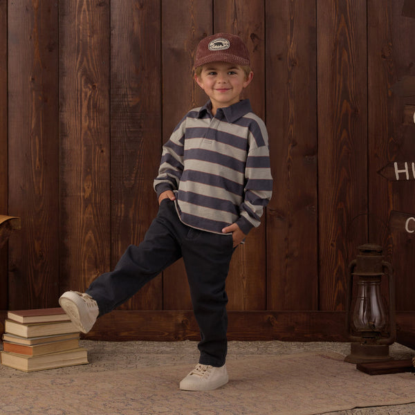 Rylee + Cru - Rugby Polo - Sage Stripe