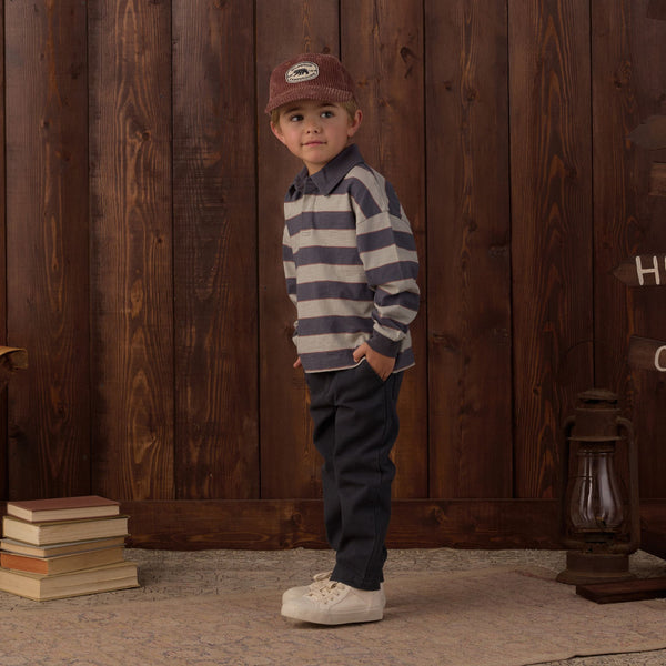 Rylee + Cru - Rugby Polo - Sage Stripe