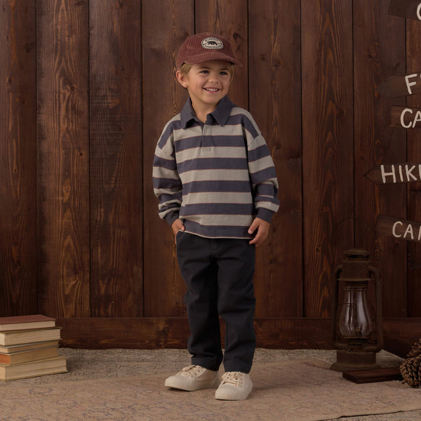 Rylee + Cru - Rugby Polo - Sage Stripe