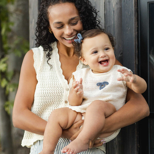 Rylee + Cru - Scallop Knit Baby Set – Natural