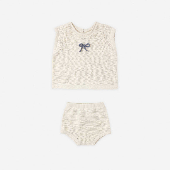 Rylee + Cru - Scallop Knit Baby Set – Natural