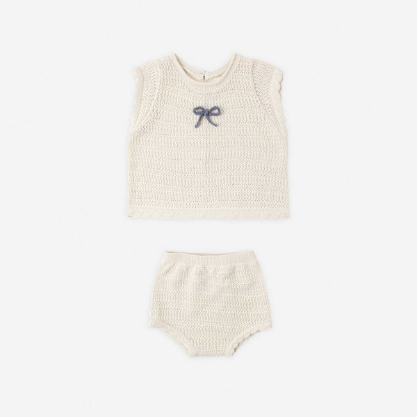 Rylee + Cru - Scallop Knit Baby Set – Natural