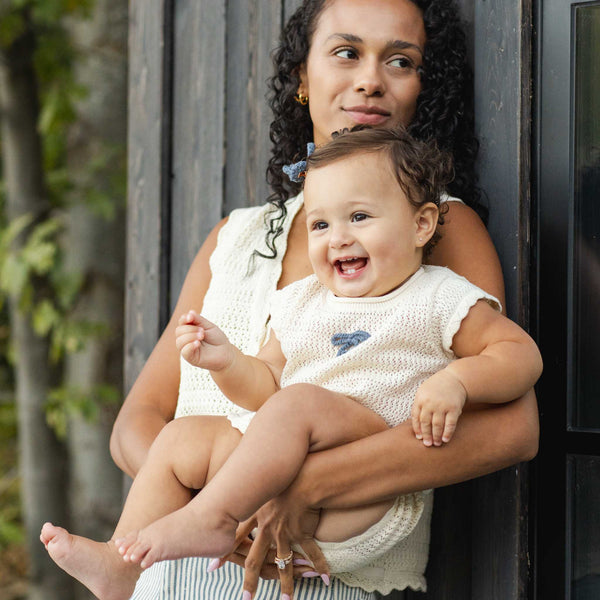 Rylee + Cru - Scallop Knit Baby Set – Natural