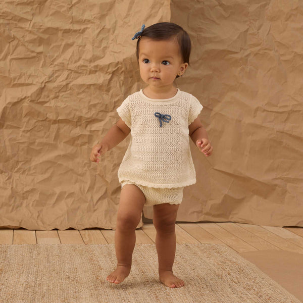 Rylee + Cru - Scallop Knit Baby Set – Natural
