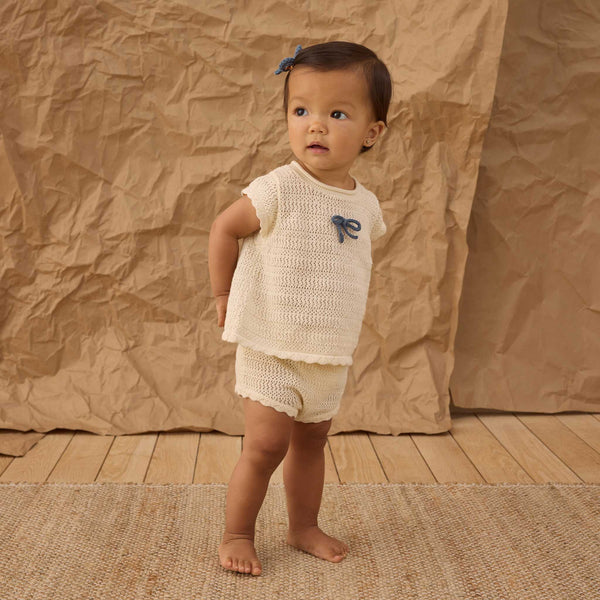 Rylee + Cru - Scallop Knit Baby Set – Natural