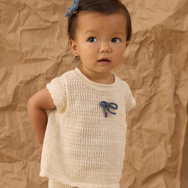 Rylee + Cru - Scallop Knit Baby Set – Natural