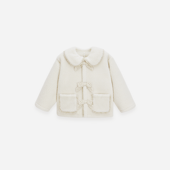 Rylee + Cru - Shearling Collared Coat - Natural