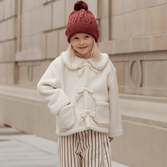 Rylee + Cru - Shearling Collared Coat - Natural