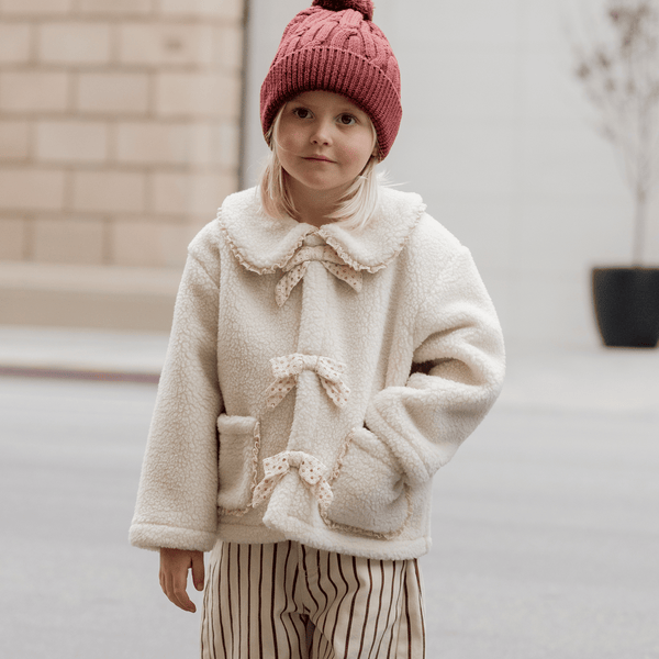Rylee + Cru - Shearling Collared Coat - Natural