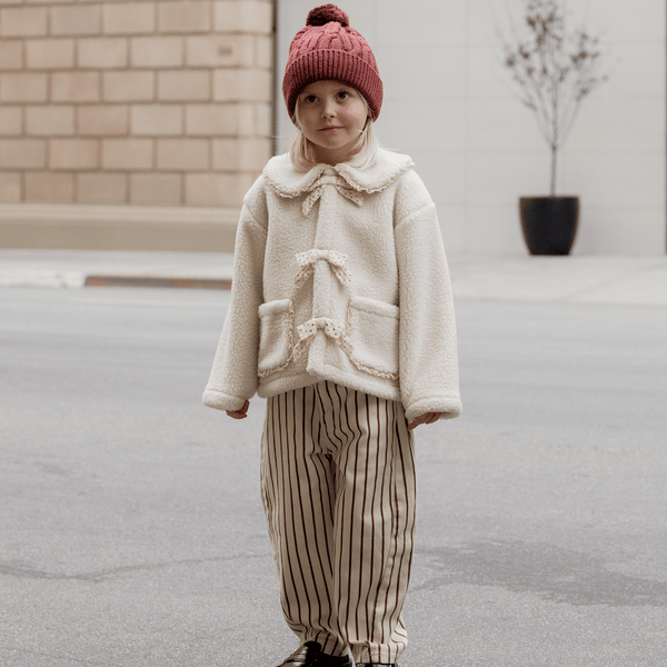 Rylee + Cru - Shearling Collared Coat - Natural