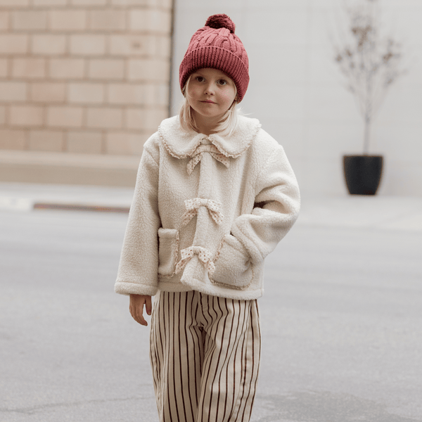 Rylee + Cru - Shearling Collared Coat - Natural