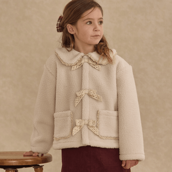 Rylee + Cru - Shearling Collared Coat - Natural
