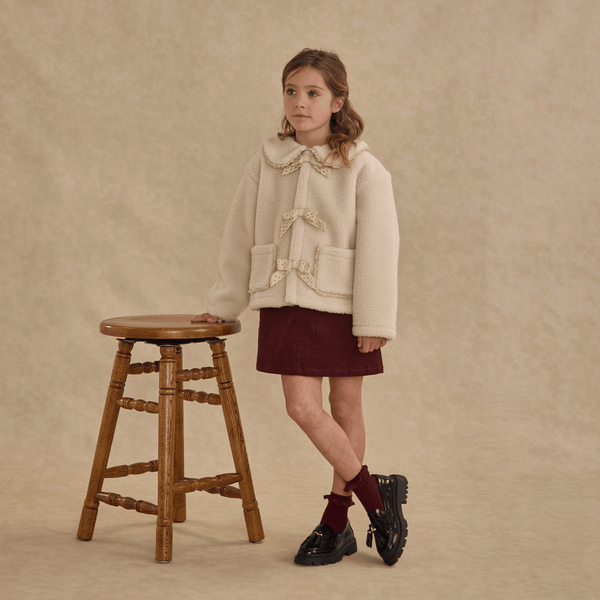 Rylee + Cru - Shearling Collared Coat - Natural