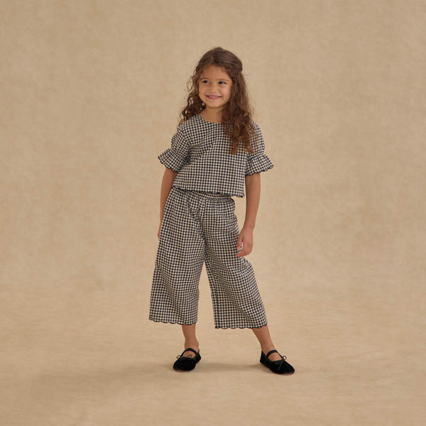 Rylee + Cru - Wide Leg Pant - Black Gingham
