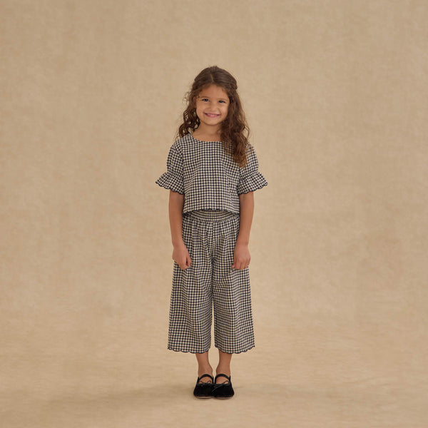 Rylee + Cru - Wide Leg Pant - Black Gingham