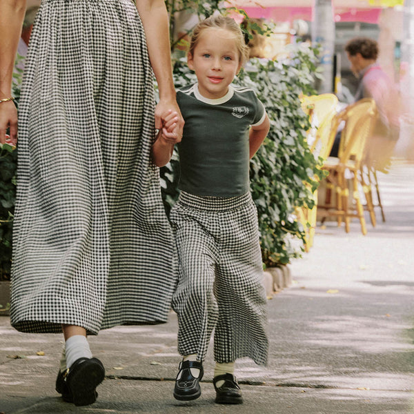 Rylee + Cru - Wide Leg Pant - Black Gingham