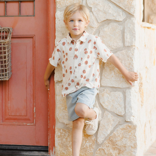 Rylee + Cru - Collared Short Sleeve Shirt - Tomatoes