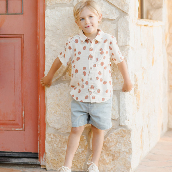Rylee + Cru - Collared Short Sleeve Shirt - Tomatoes